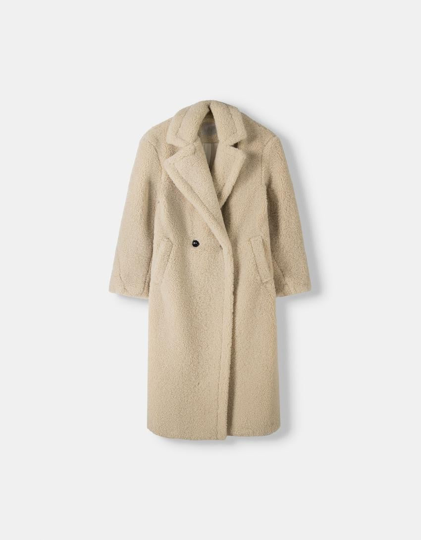 Women’s Teddy Coat – Long Oversized Fit – Faux Shearling – Double-Breasted Sutton James