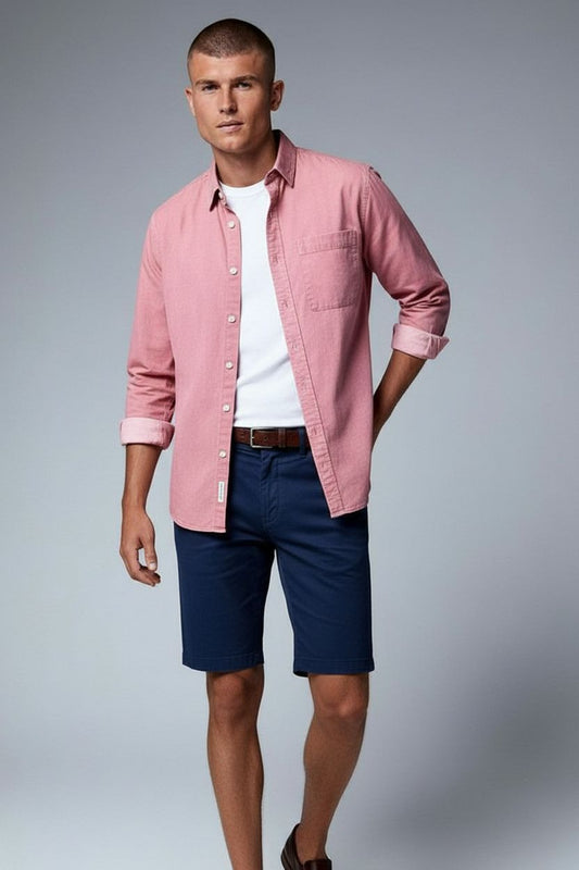 Men's Casual Denim Shirt | Soft Cotton Blend