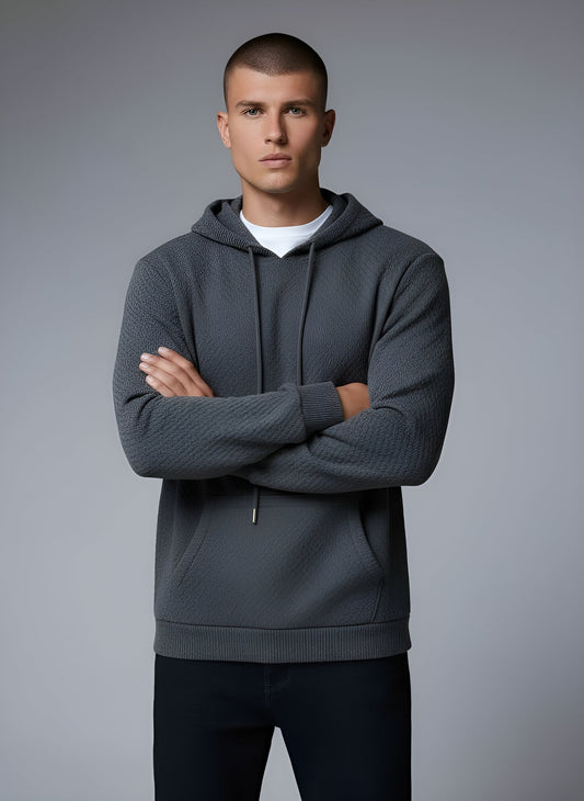 Men's Drawstring Knit Hoodie Sweater – Sutton James