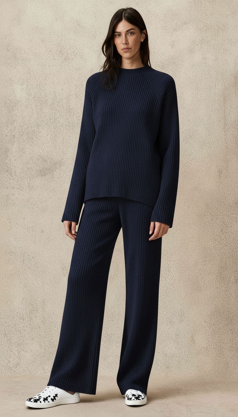 Women's Wide Leg Ribbed Knit Two-Piece Set – Sutton James