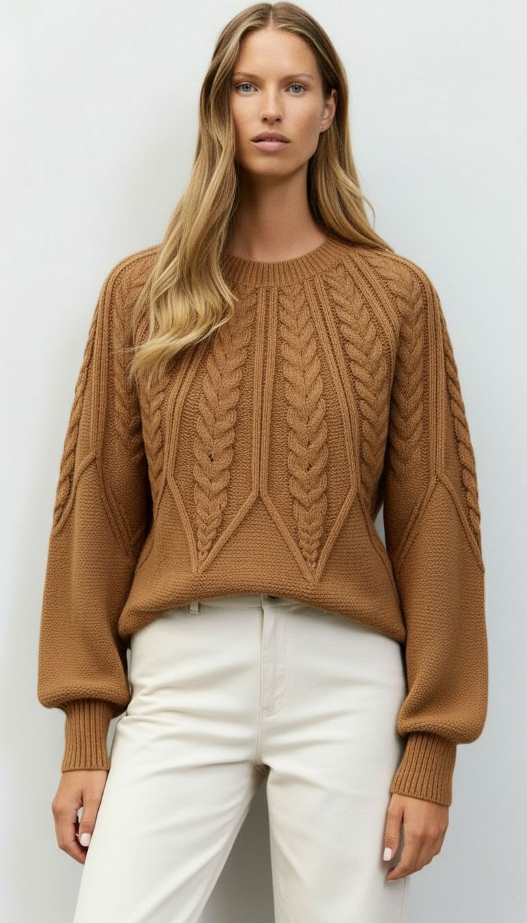 Women's Cable Knit Raglan Sleeve Sweater – Sutton James