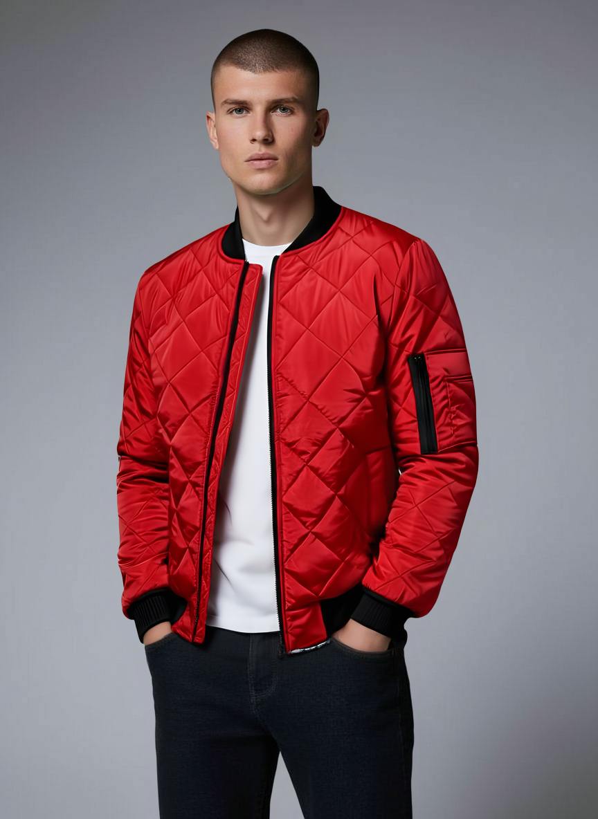 Men's Diamond Quilted bomber Jacket – Sutton James