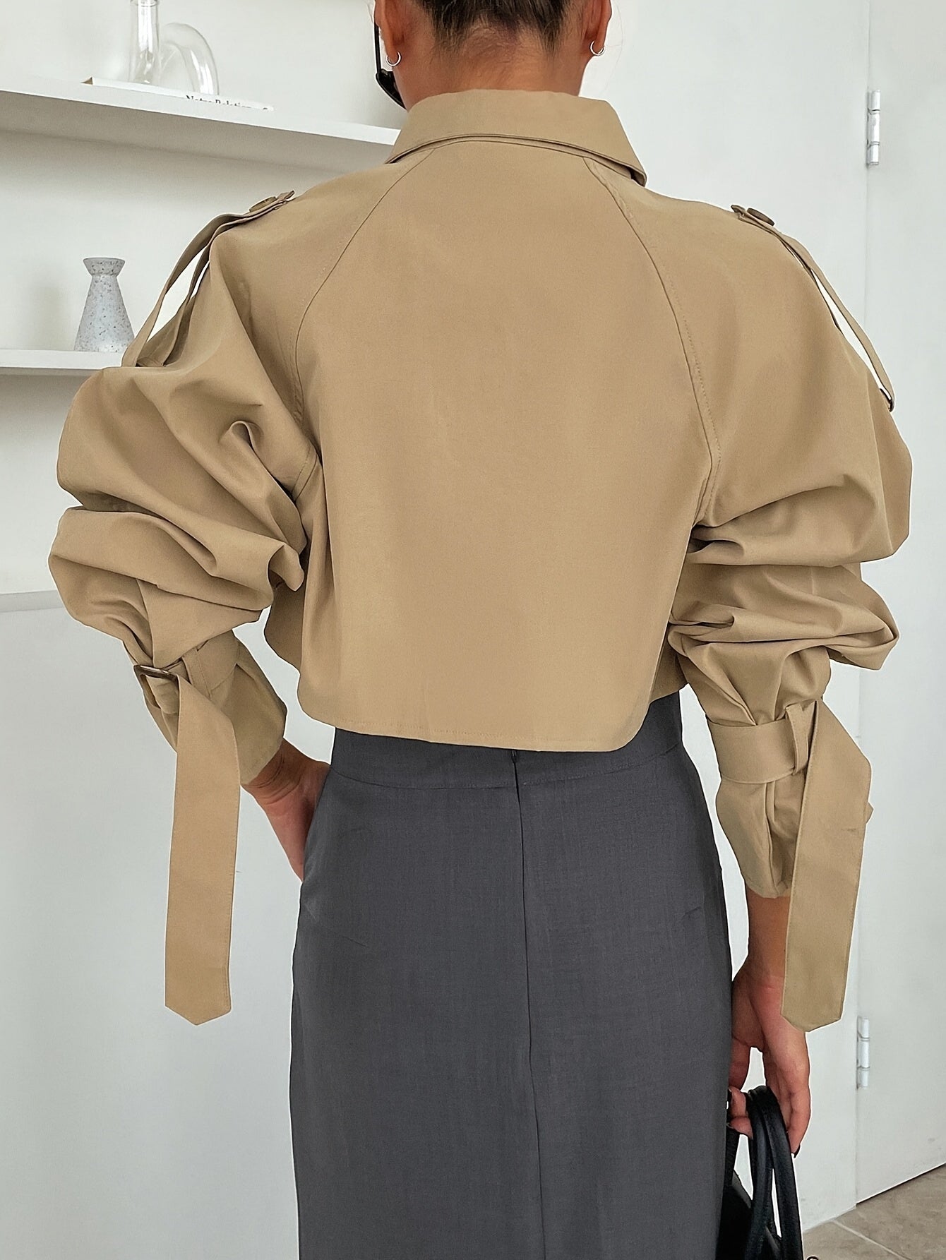 Women's Cropped Trench Coat - Elegant Sutton James