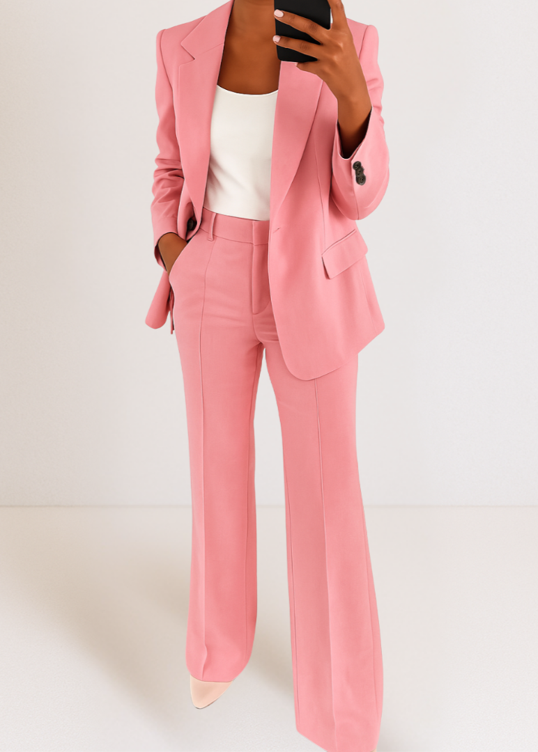 Women's Tailored Two-Piece Pantsuit Set with Blazer and Trousers Sutton James