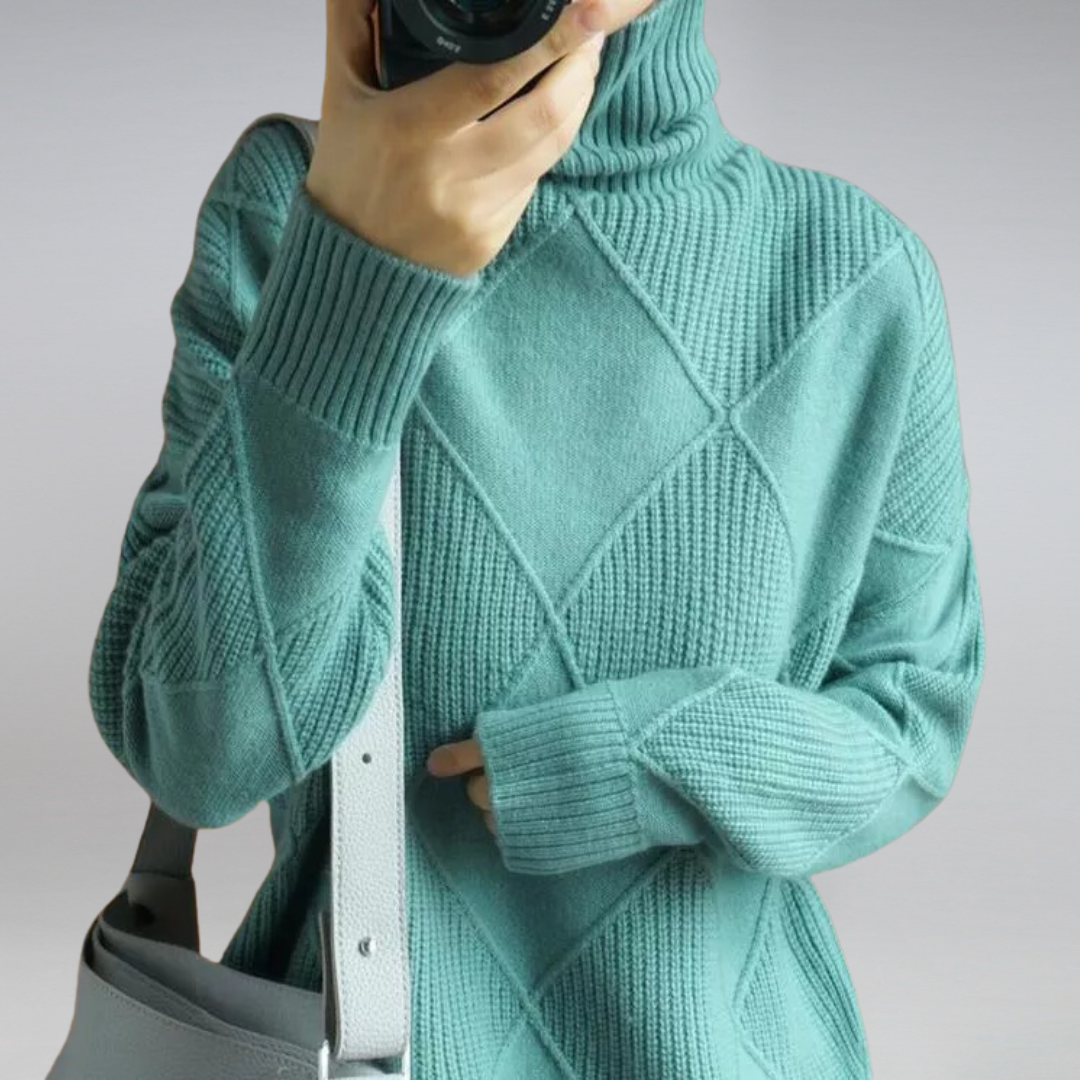 Filipa Women's Sweater | Cashmere Turtleneck Loose Fit Sweater Sutton James