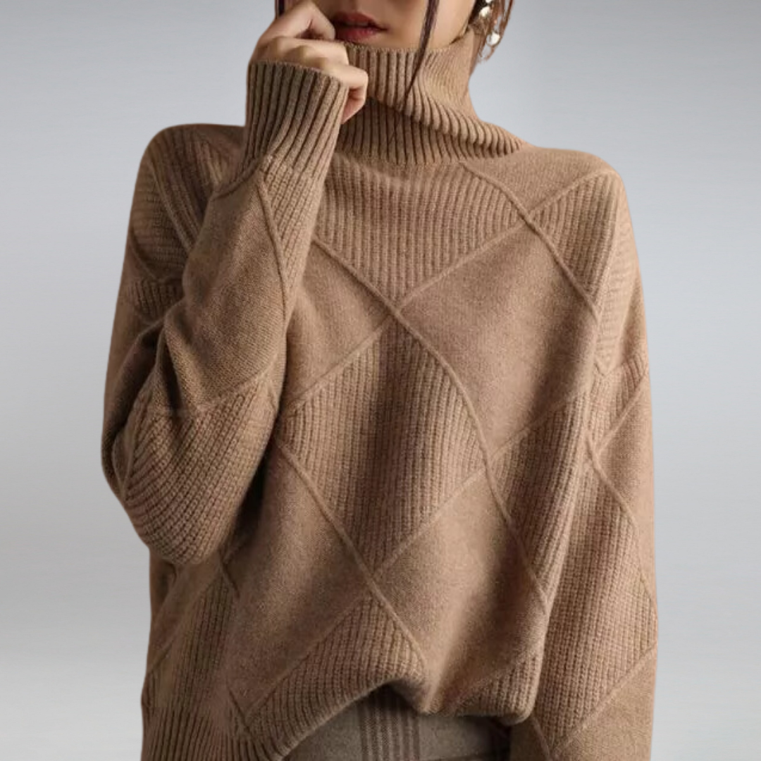 Filipa Women's Sweater | Cashmere Turtleneck Loose Fit Sweater Sutton James