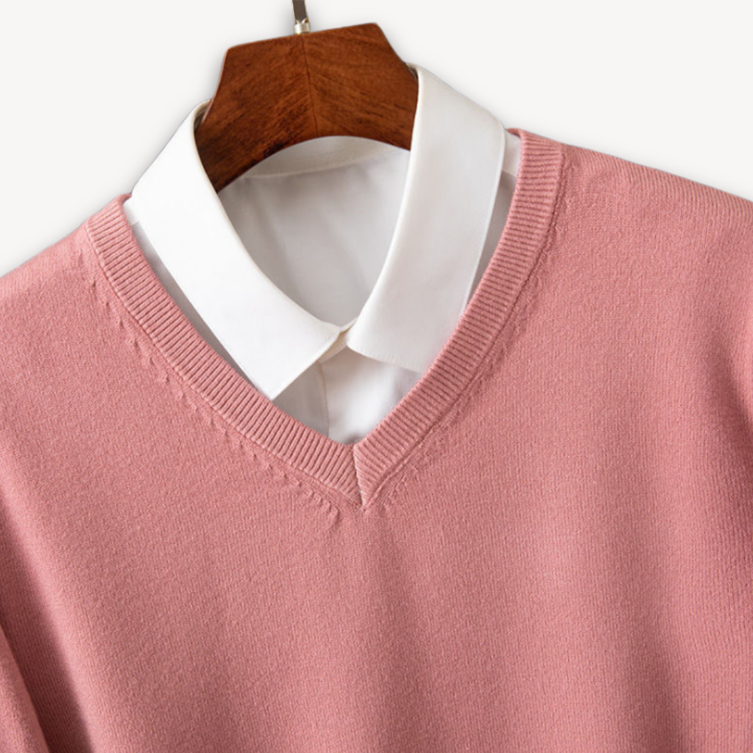 Men's Cashmere V-Neck Sweater - Slim Fit - Soft & Lightweight - Casual & Formal Wear - Adult Clothing Sutton James