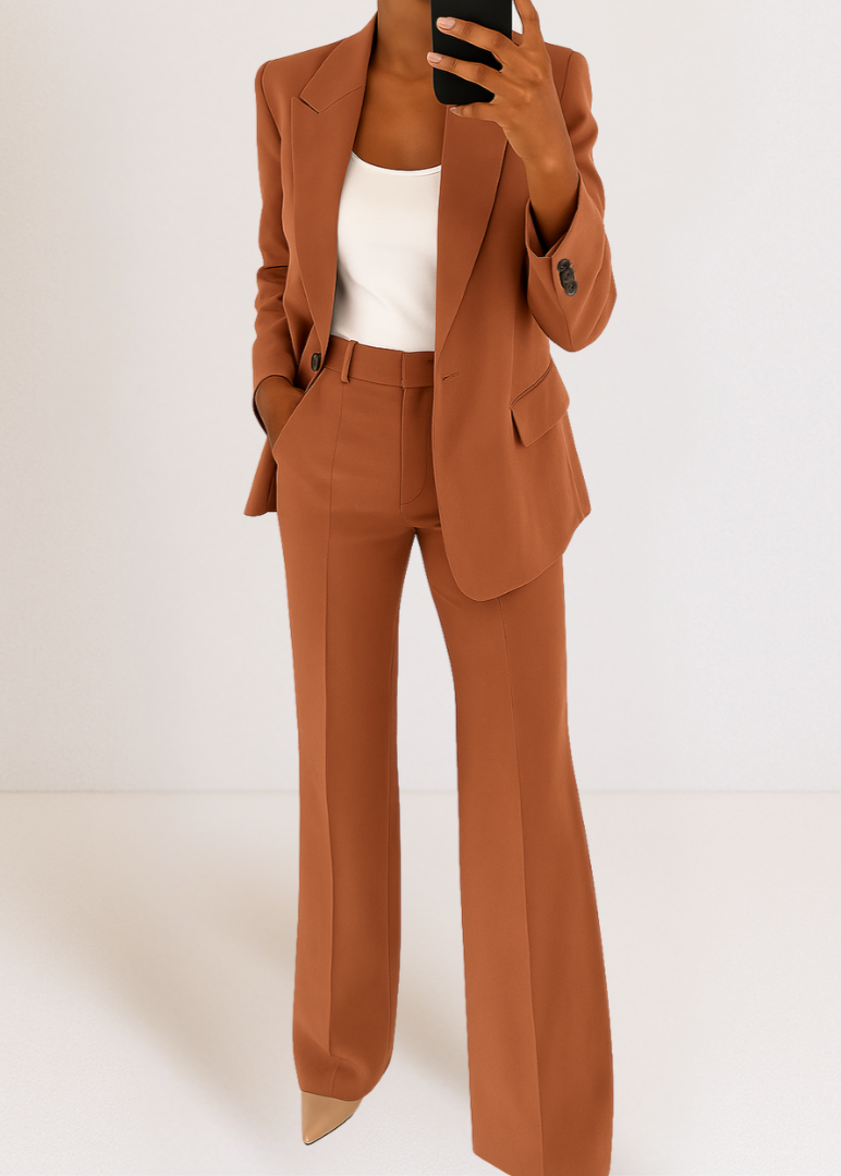 Women's Tailored Two-Piece Pantsuit Set with Blazer and Trousers Sutton James