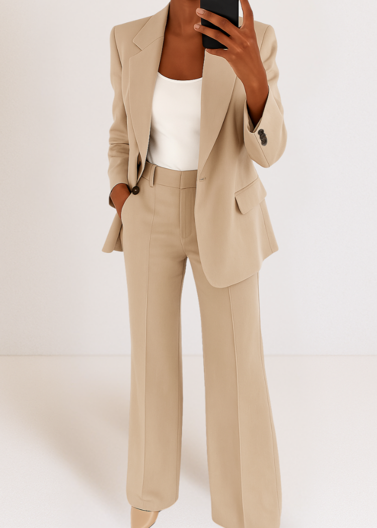 Women's Tailored Two-Piece Pantsuit Set with Blazer and Trousers Sutton James