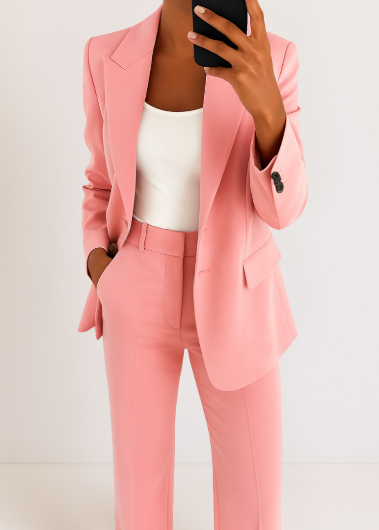 Women's Tailored Two-Piece Pantsuit Set with Blazer and Trousers Sutton James