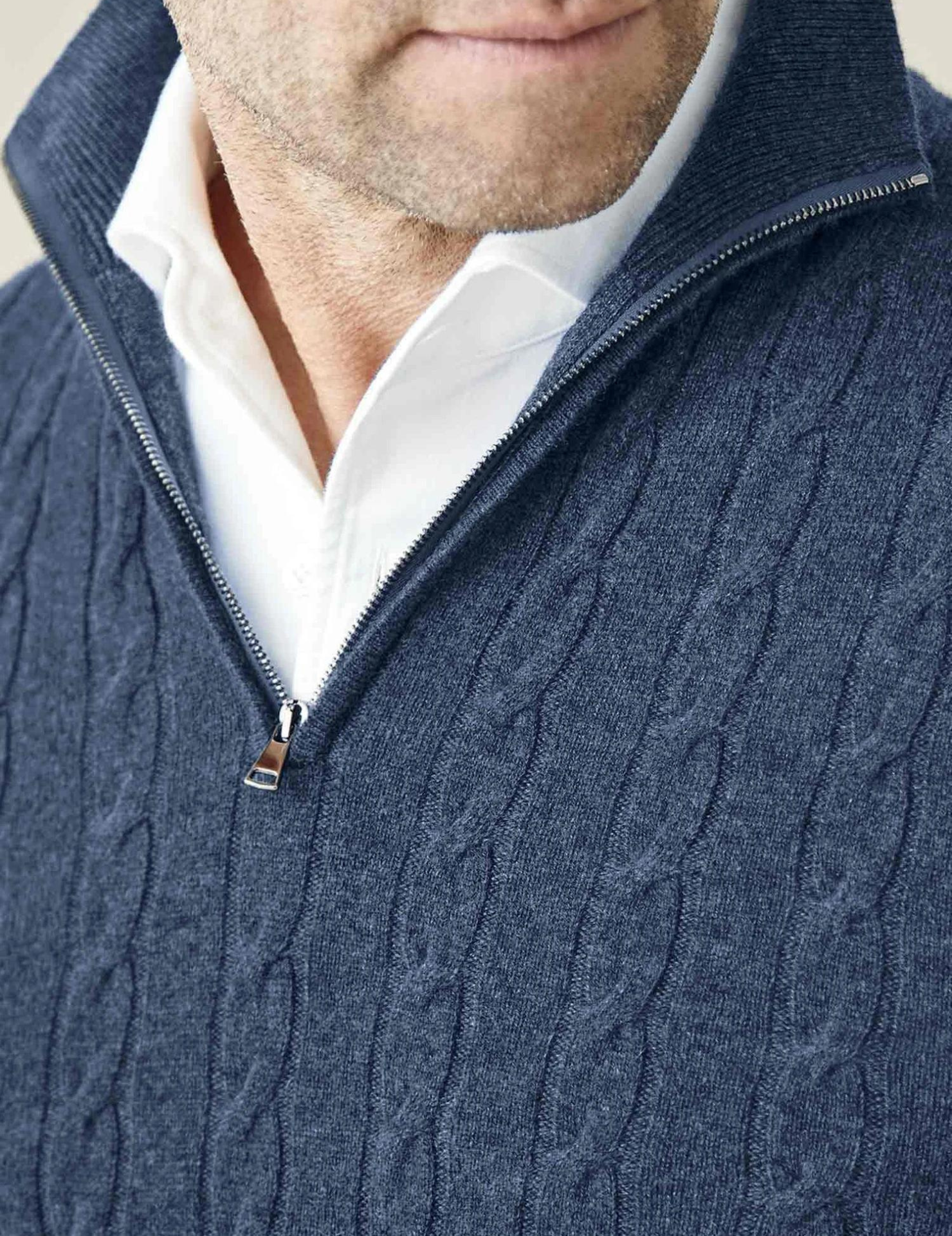 Castello | Cable Knit Zipper Sweater Sutton James