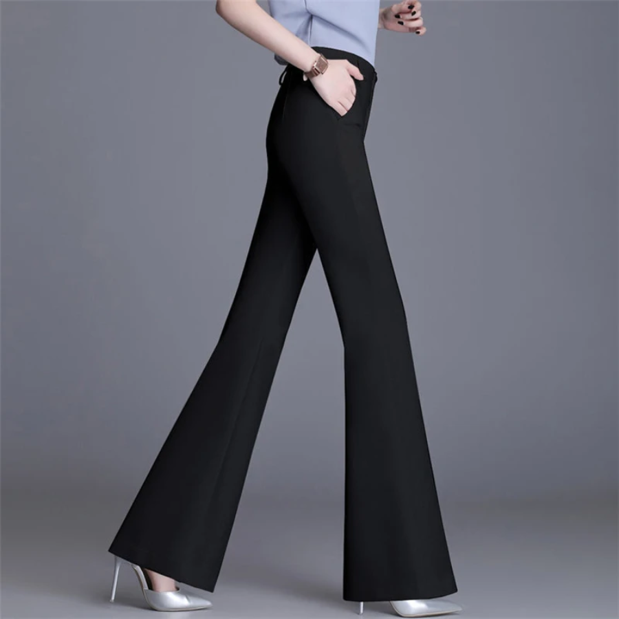 Women's Slim Fit High Waist Flared Pants Sutton James