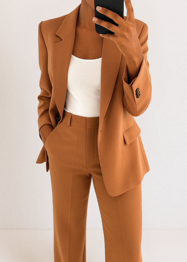 Women's Tailored Two-Piece Pantsuit Set with Blazer and Trousers Sutton James