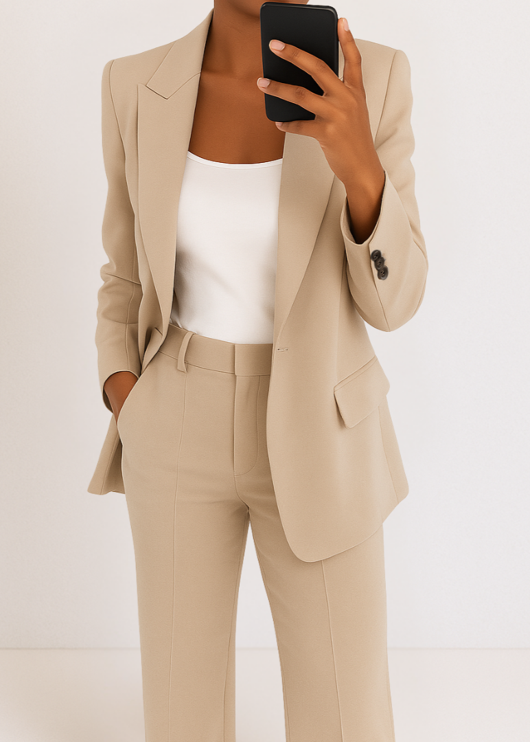 Women's Tailored Two-Piece Pantsuit Set with Blazer and Trousers Sutton James