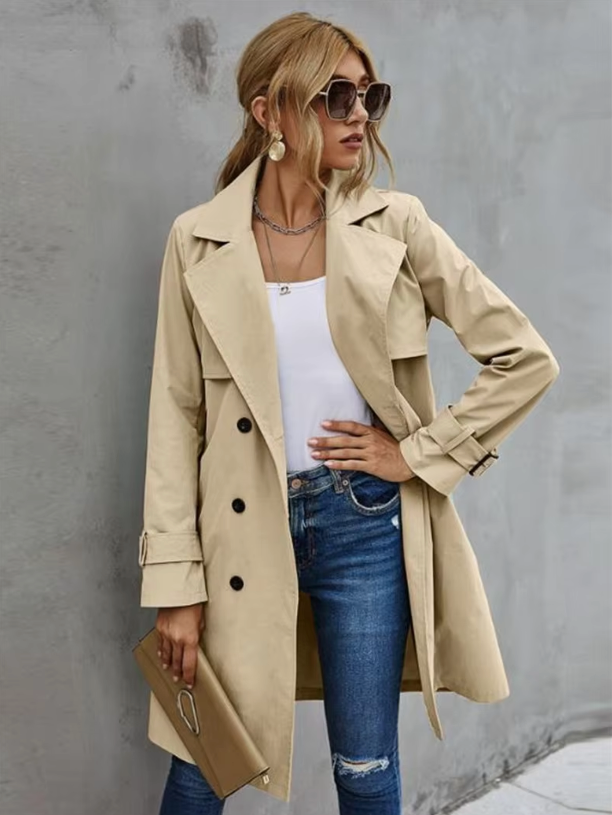 Women's Long Trench Coat - Stylish & Warm Sutton James