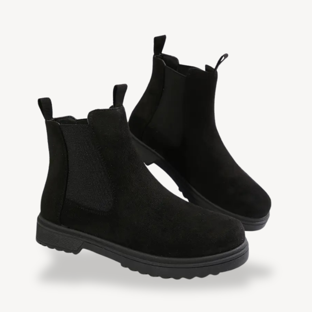 Orthopedic Black Suede Chelsea Boots for Women Sutton James