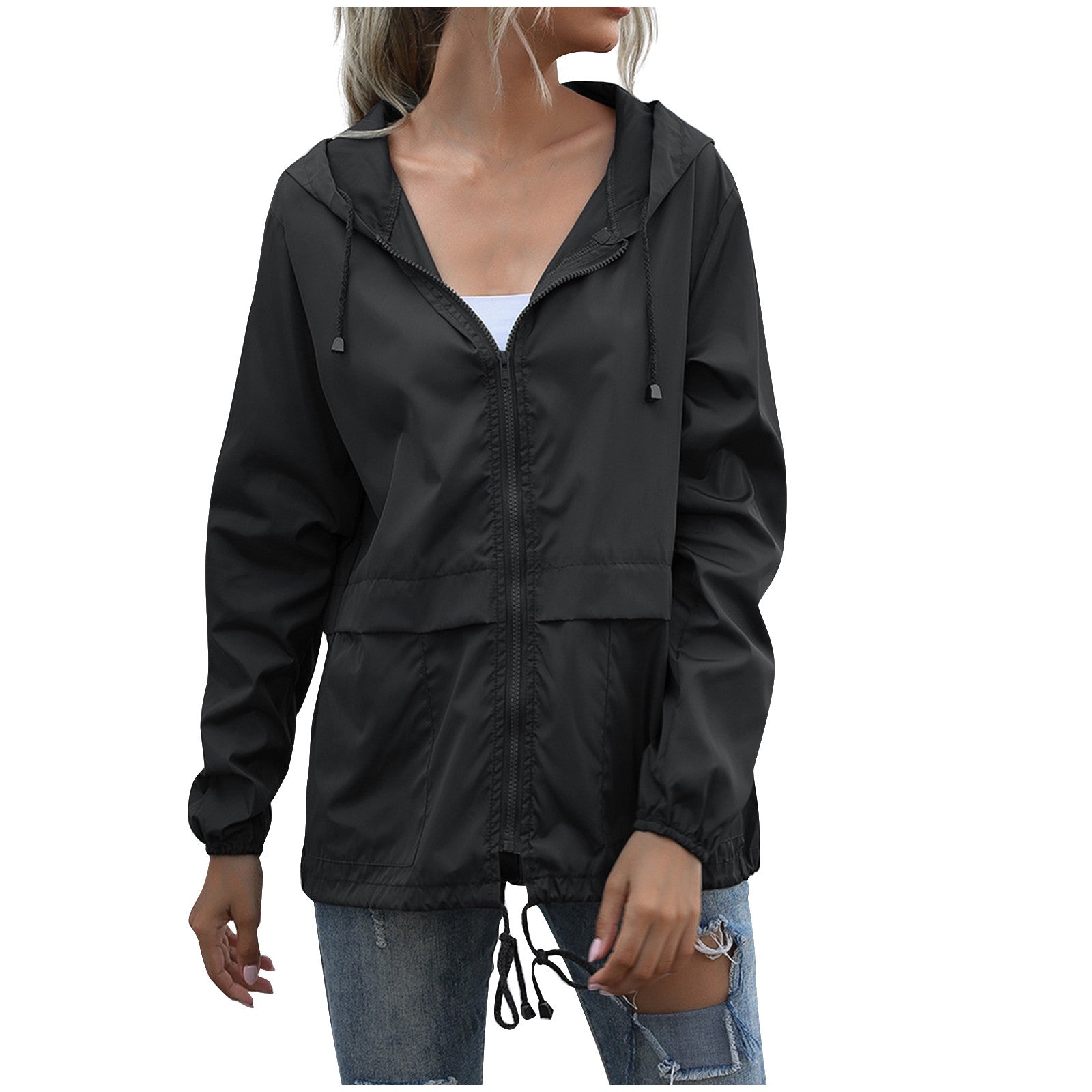 Waterproof Hooded Jacket for women - Windreaker Sutton James