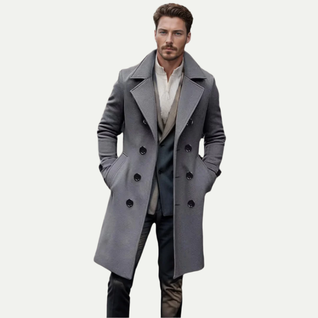 Premium Merino Wool® Italian Long Trench Coat by Massimo Sutton James
