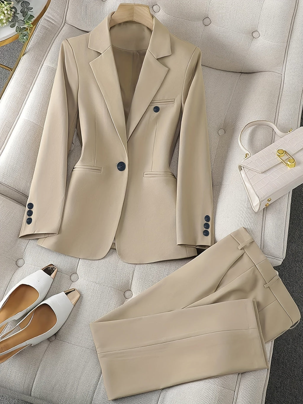 Women's Notched Lapel Blazer Set Sutton James