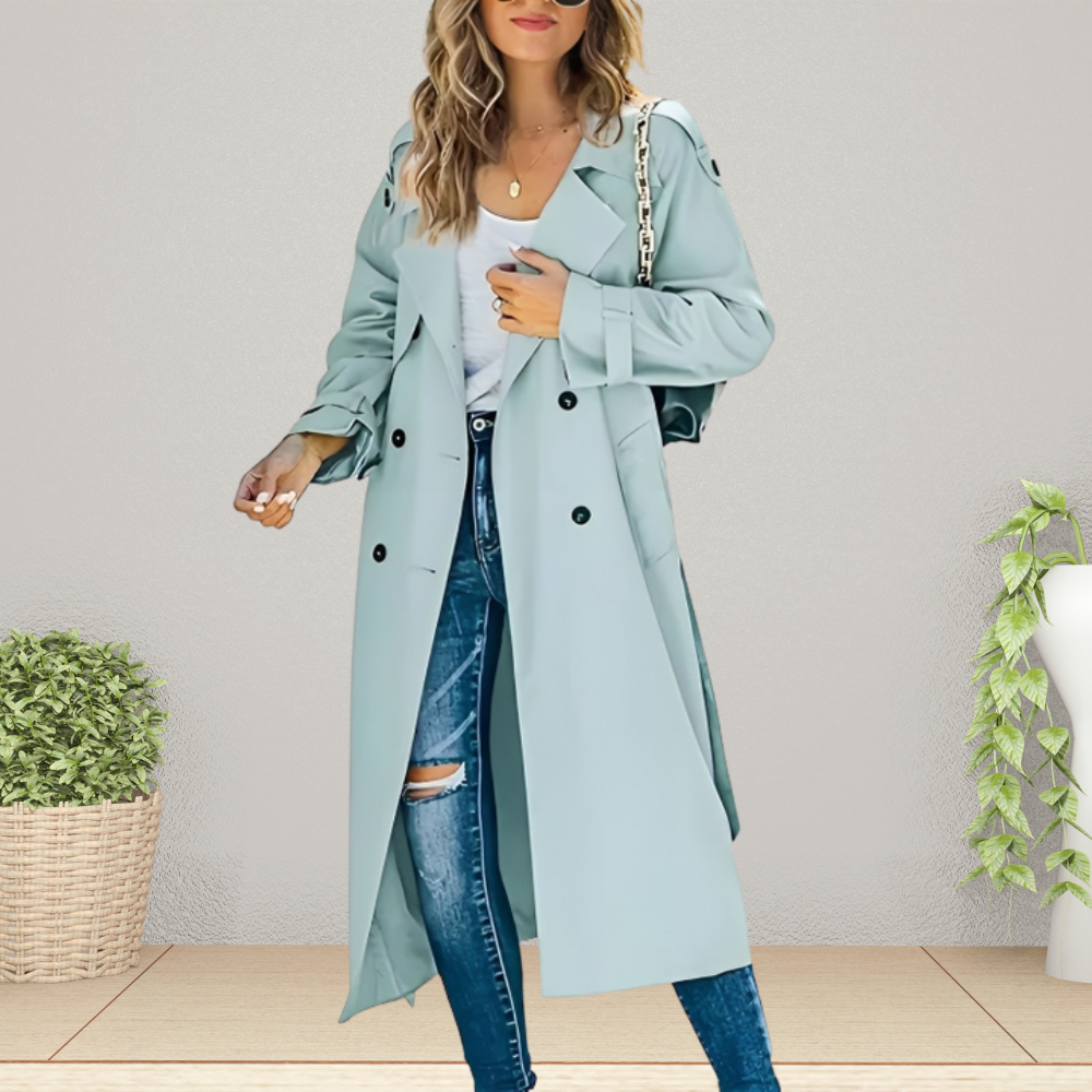 Women's Stylish Long Trench Coat - Comfortable & Warm Sutton James