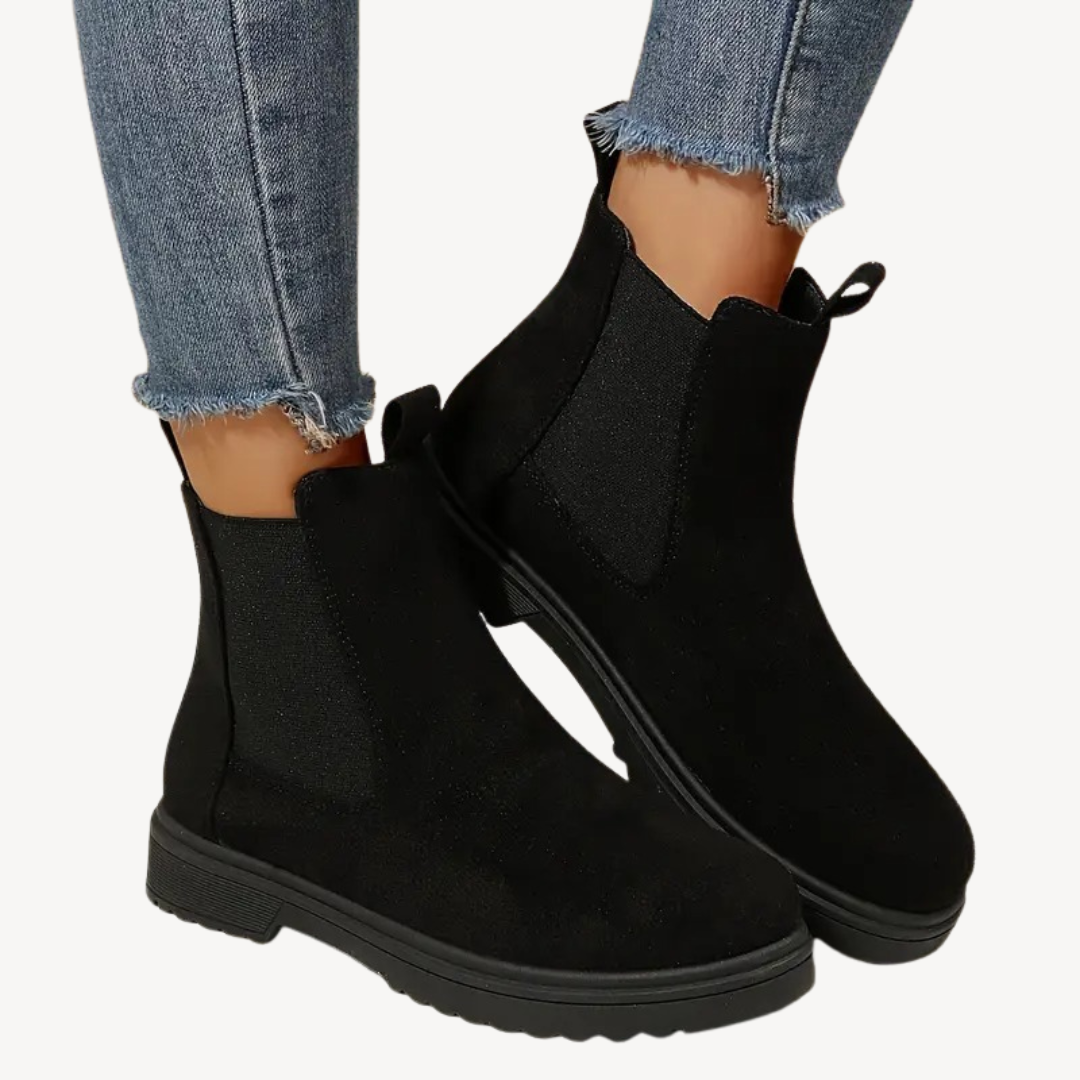 Orthopedic Black Suede Chelsea Boots for Women Sutton James