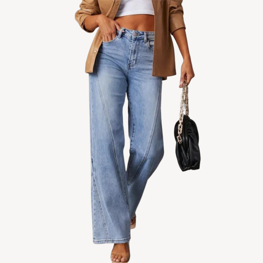 Women's Blue Denim Wide Leg Jeans Sutton James