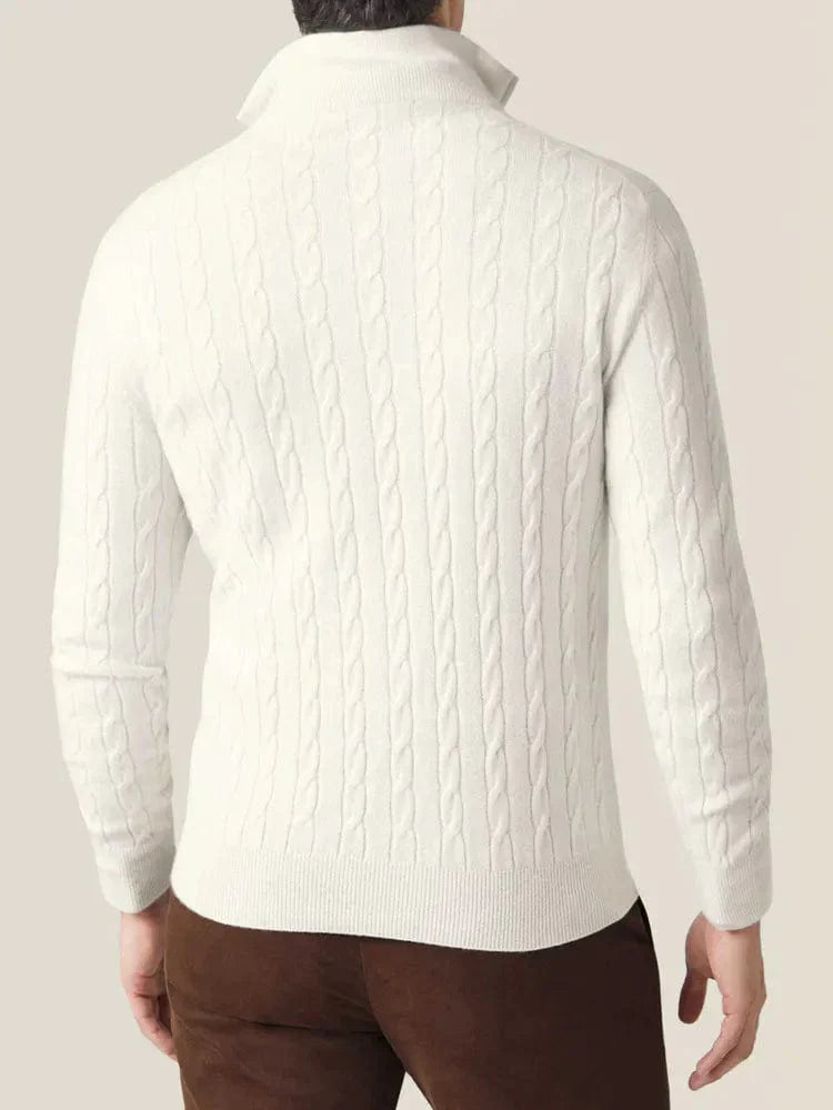 Castello | Cable Knit Zipper Sweater Sutton James