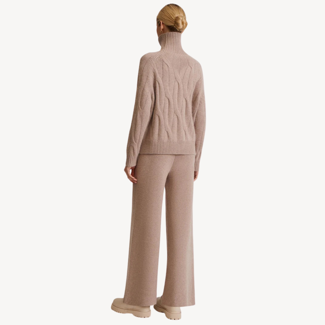 Cable Knit Sweater and Pants Set Sutton James