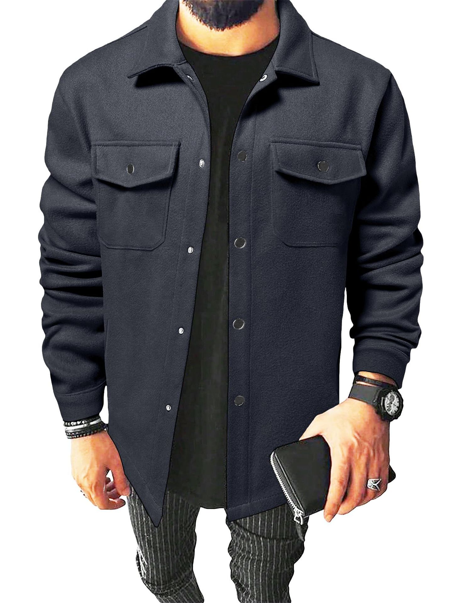 Men’s Button-Down Shirt – Relaxed Fit – Cotton Blend – Chest Pockets – Smart Casual Sutton James