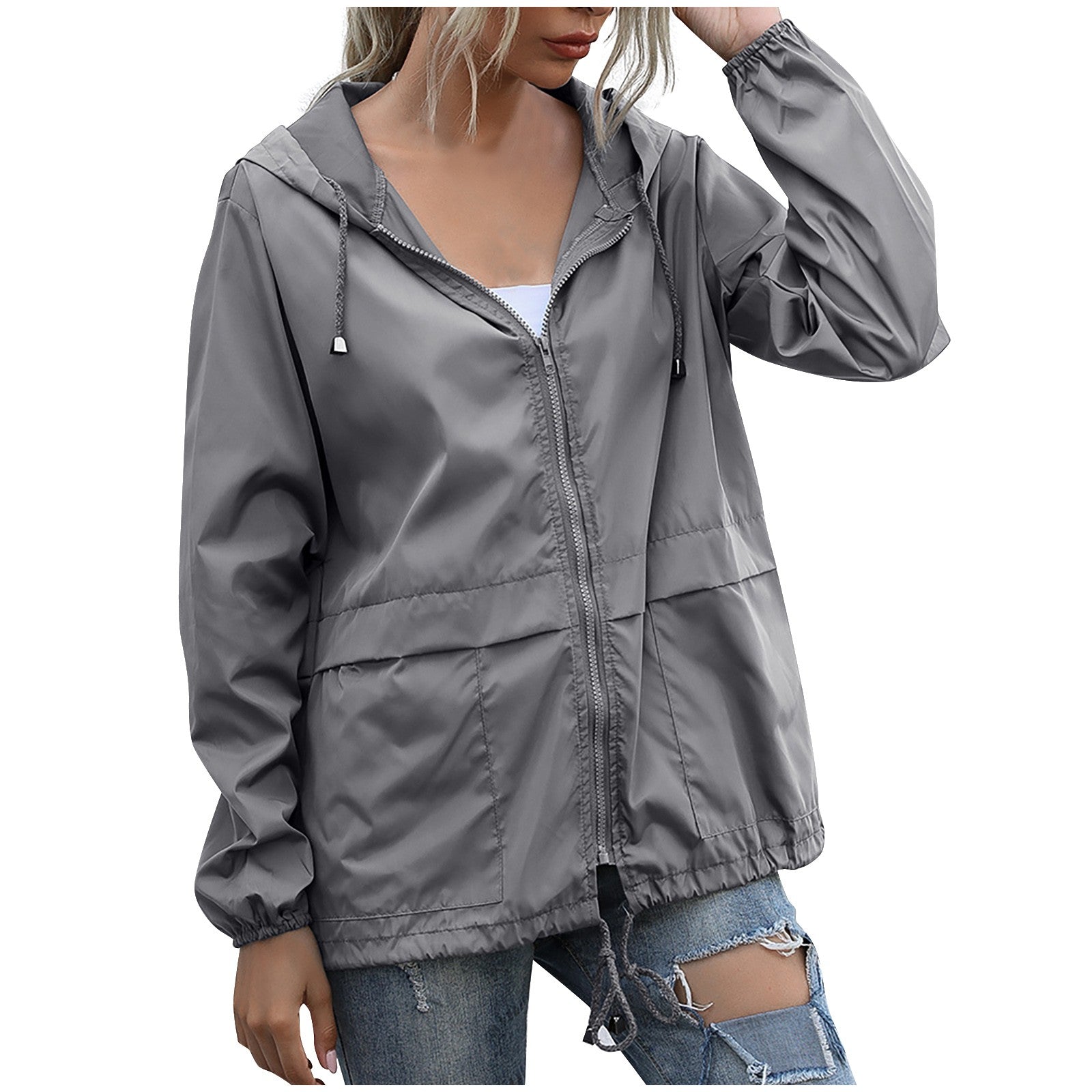 Waterproof Hooded Jacket for women - Windreaker Sutton James