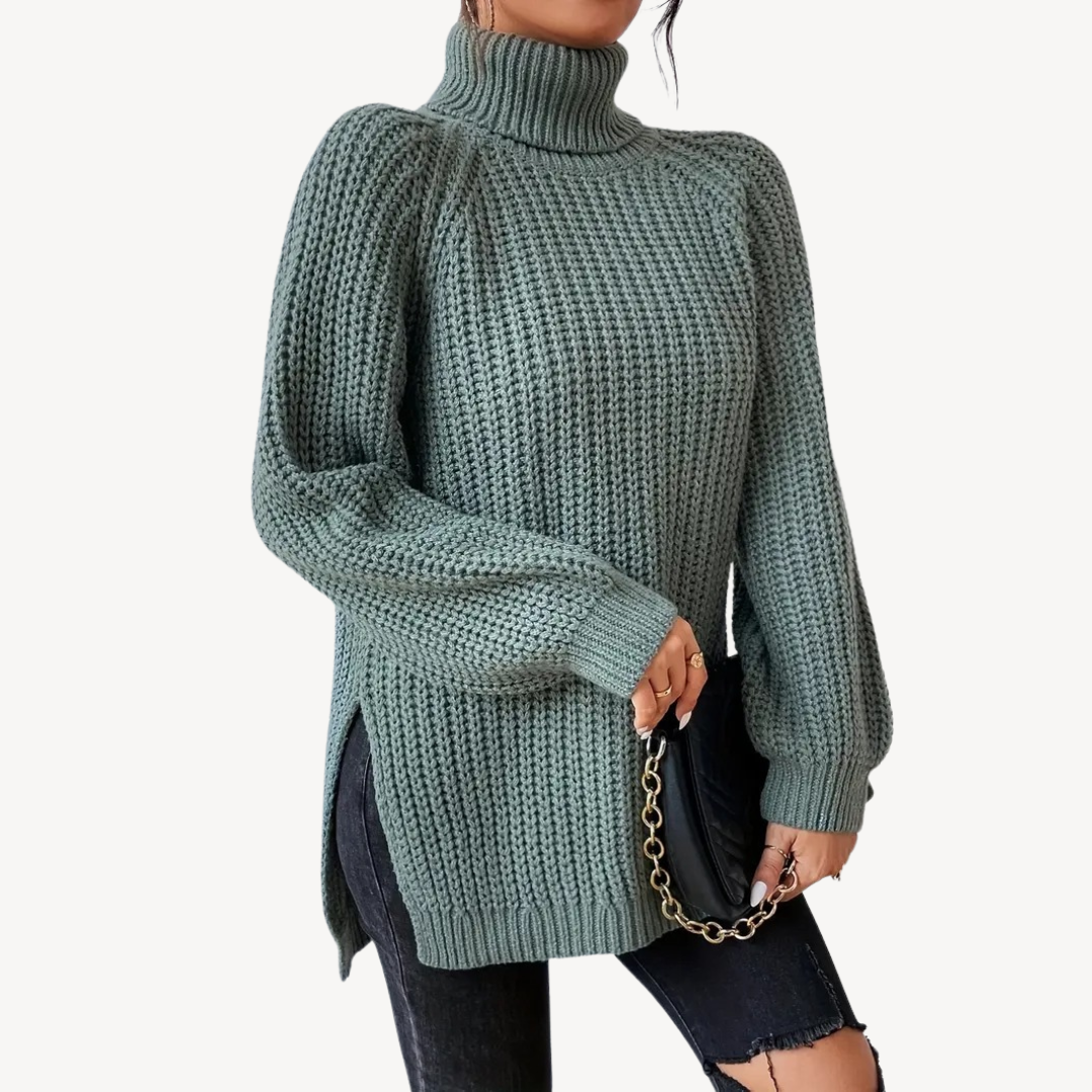 Chunky Knit Turtleneck Sweater for Women Sutton James