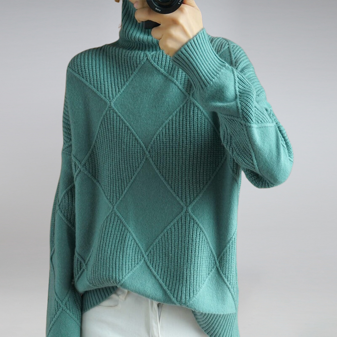 Filipa Women's Sweater | Cashmere Turtleneck Loose Fit Sweater Sutton James