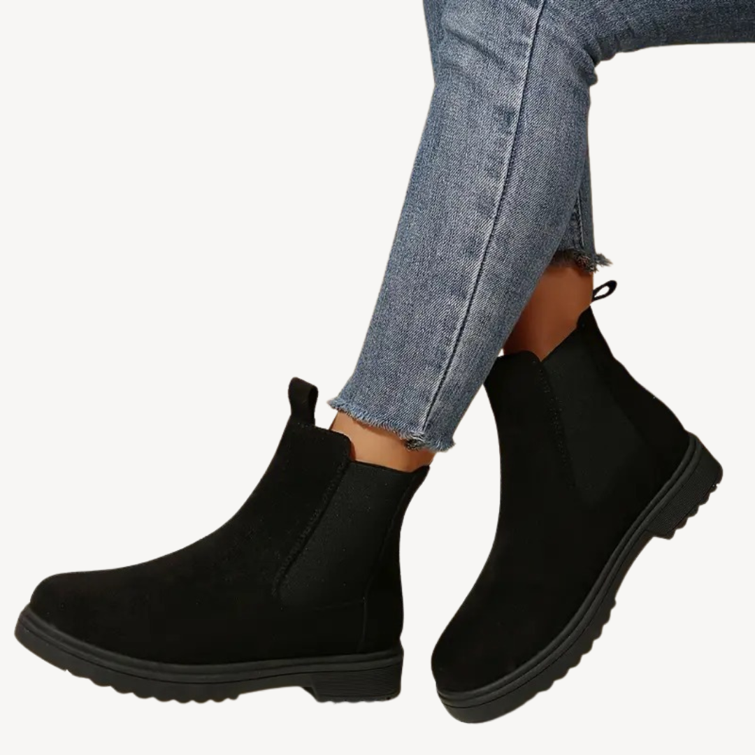Orthopedic Black Suede Chelsea Boots for Women Sutton James