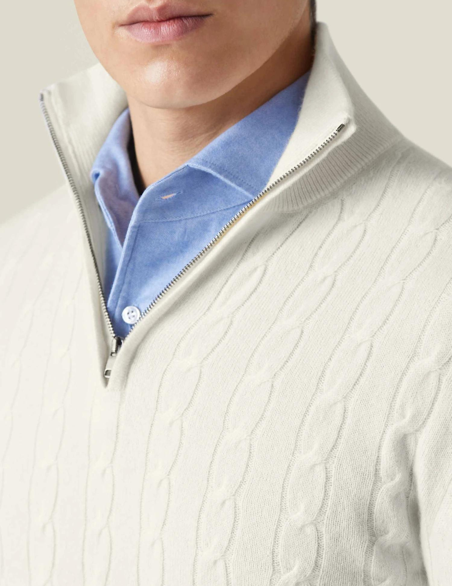 Castello | Cable Knit Zipper Sweater Sutton James