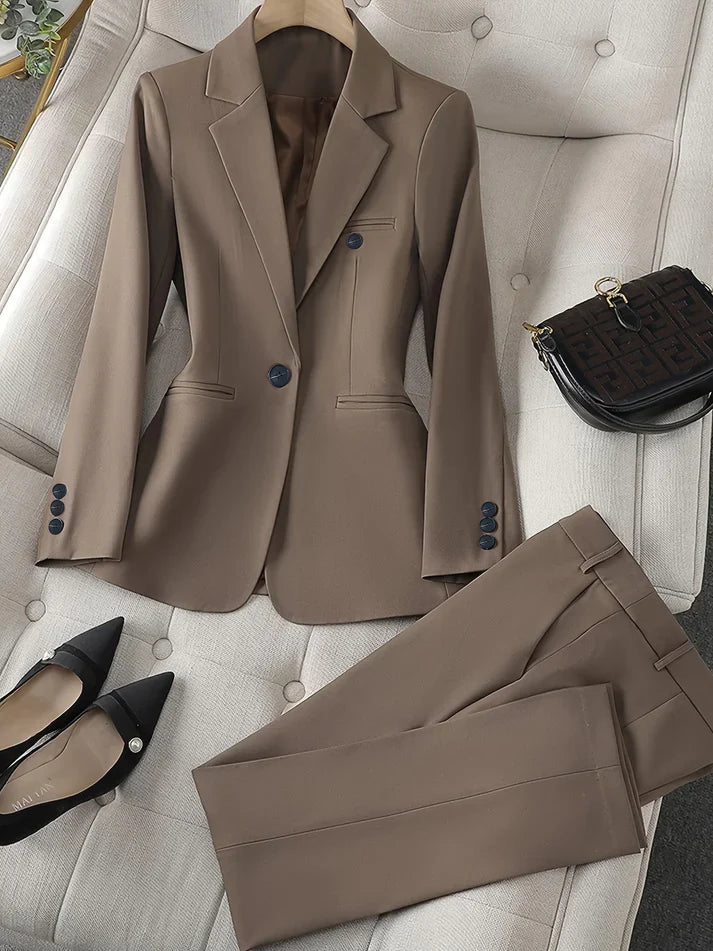 Women's Notched Lapel Blazer Set Sutton James