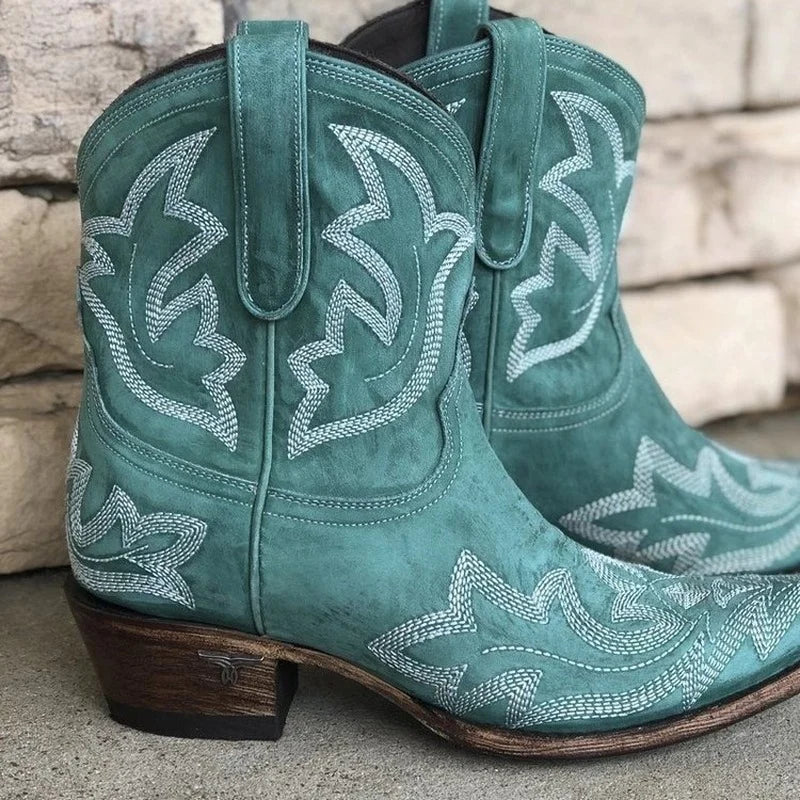 Women's Embroidered Ankle Cowboy Booties – Sutton James Sutton James