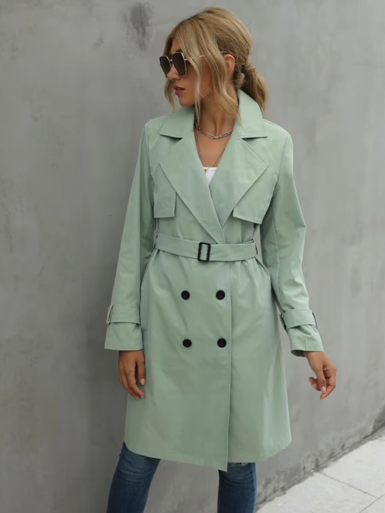 Women's Long Trench Coat - Stylish & Warm Sutton James
