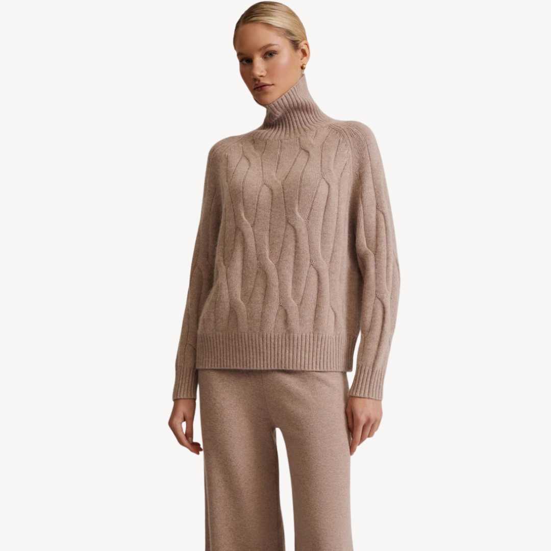 Cable Knit Sweater and Pants Set Sutton James