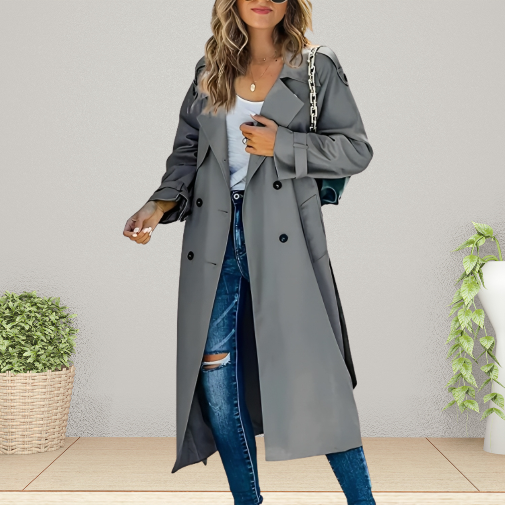 Women's Stylish Long Trench Coat - Comfortable & Warm Sutton James