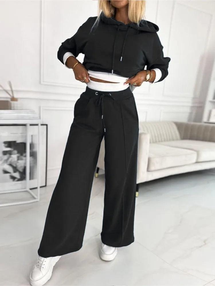 Women’s Lounge Set – Soft Knit – Relaxed Fit – Hoodie and Drawstring Trousers Sutton James