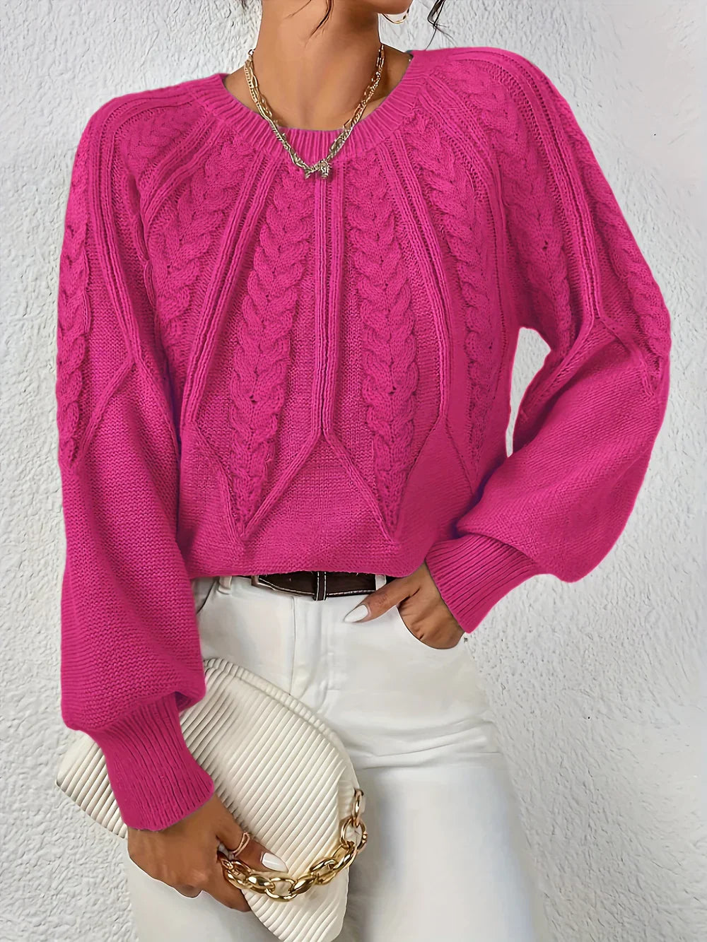 Women's Cable Knit Raglan Sleeve Sweater – Sutton James Sutton James