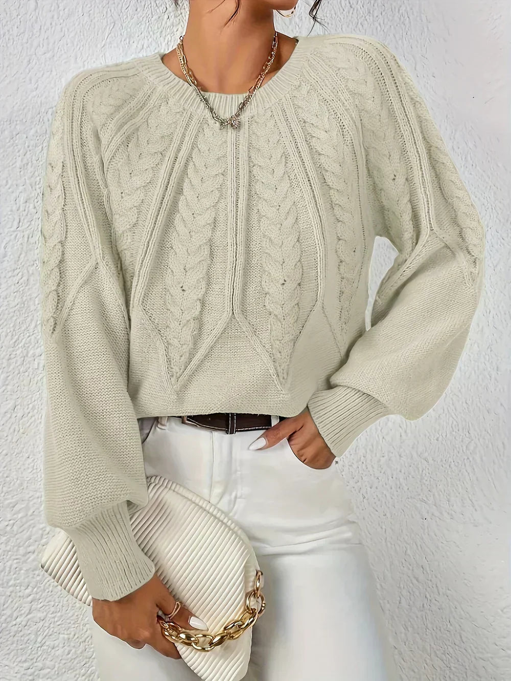 Women's Cable Knit Raglan Sleeve Sweater – Sutton James Sutton James