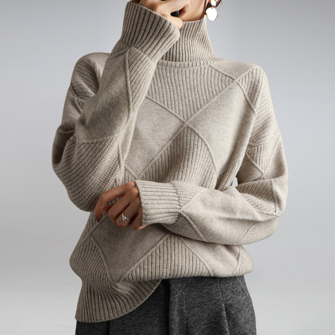 Filipa Women's Sweater | Cashmere Turtleneck Loose Fit Sweater Sutton James