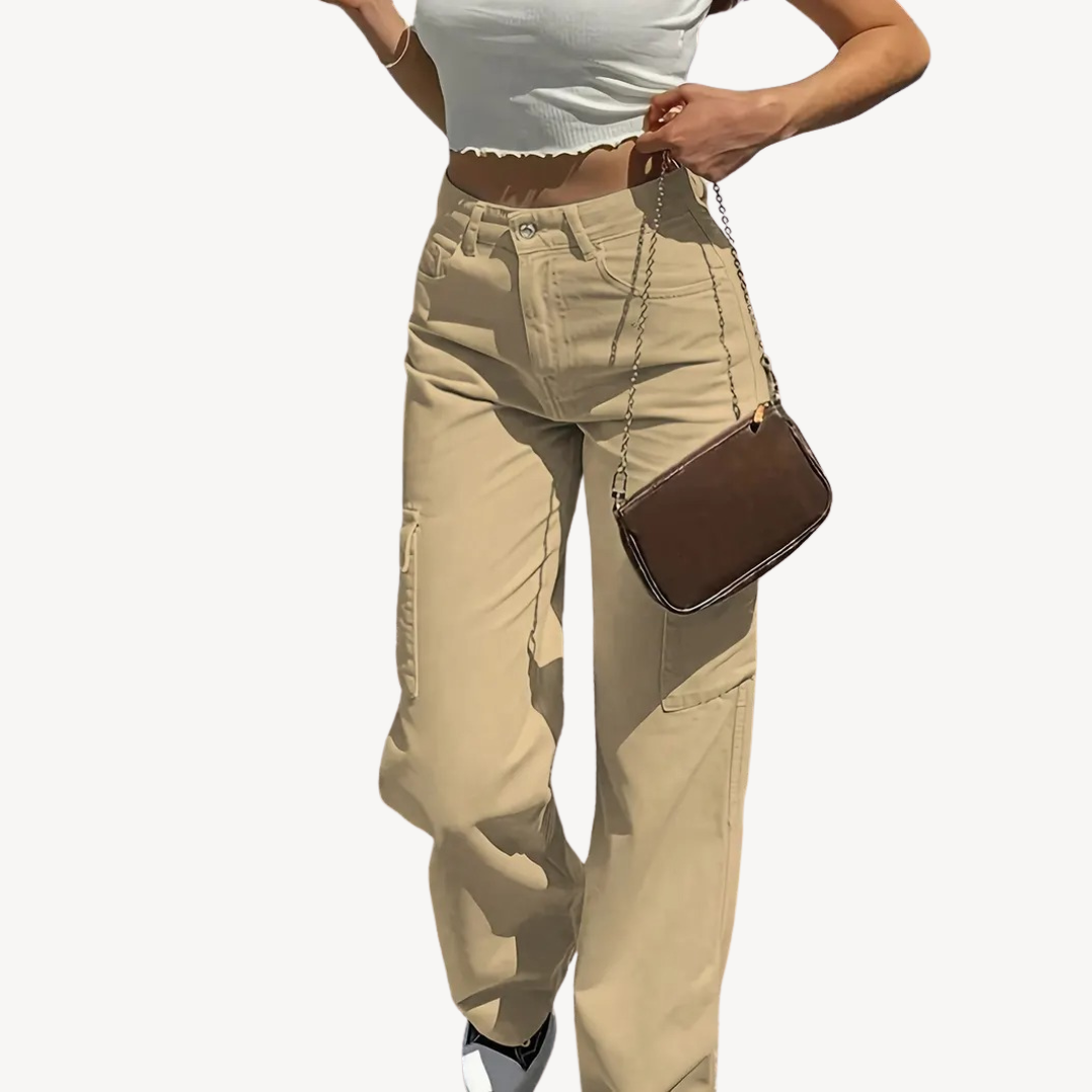 Women's High-Waisted Cargo Pants Sutton James