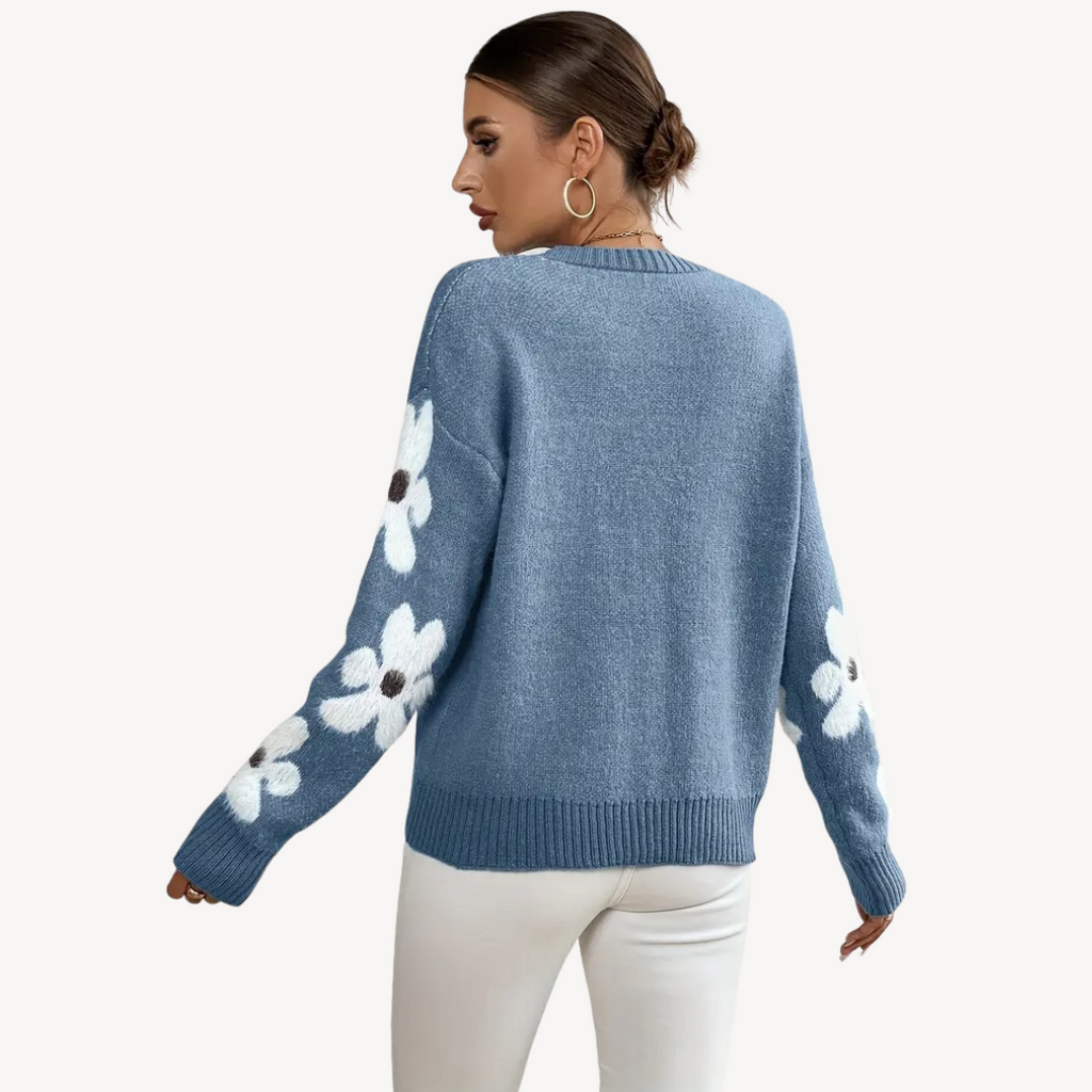Floral Sleeve Sweater for Women Sutton James