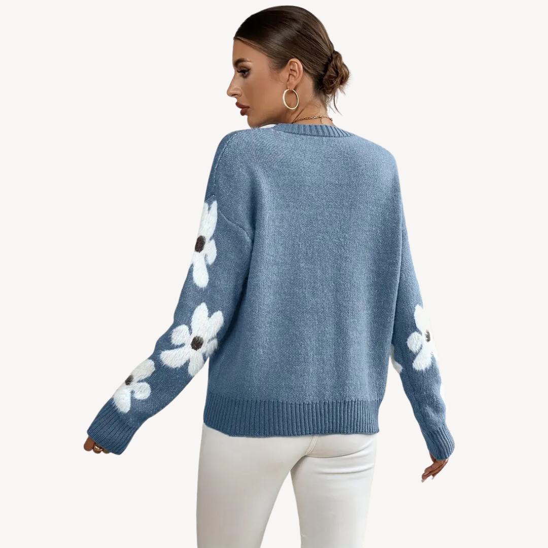 Floral Sleeve Sweater for Women Sutton James