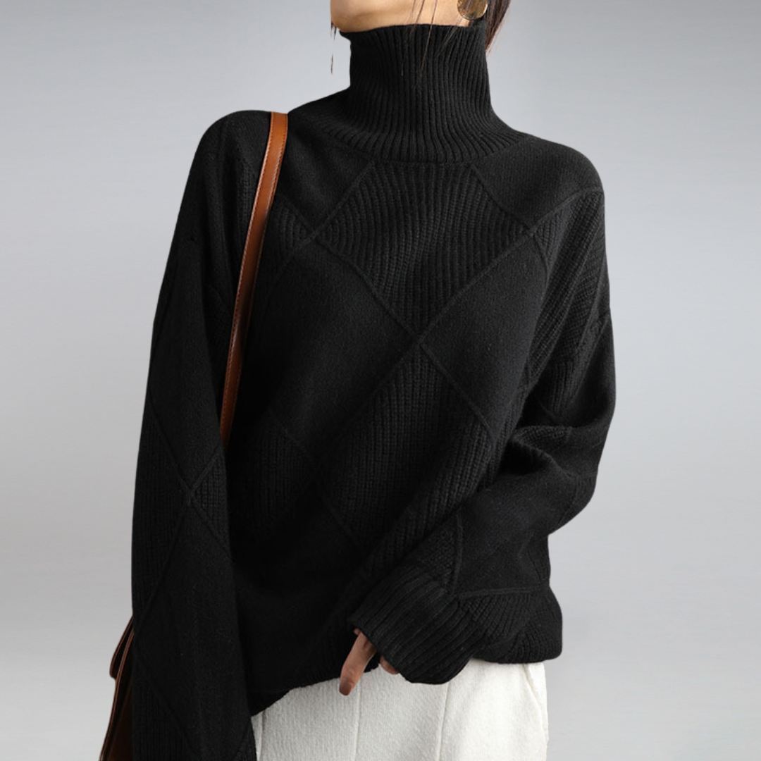 Filipa Women's Sweater | Cashmere Turtleneck Loose Fit Sweater Sutton James