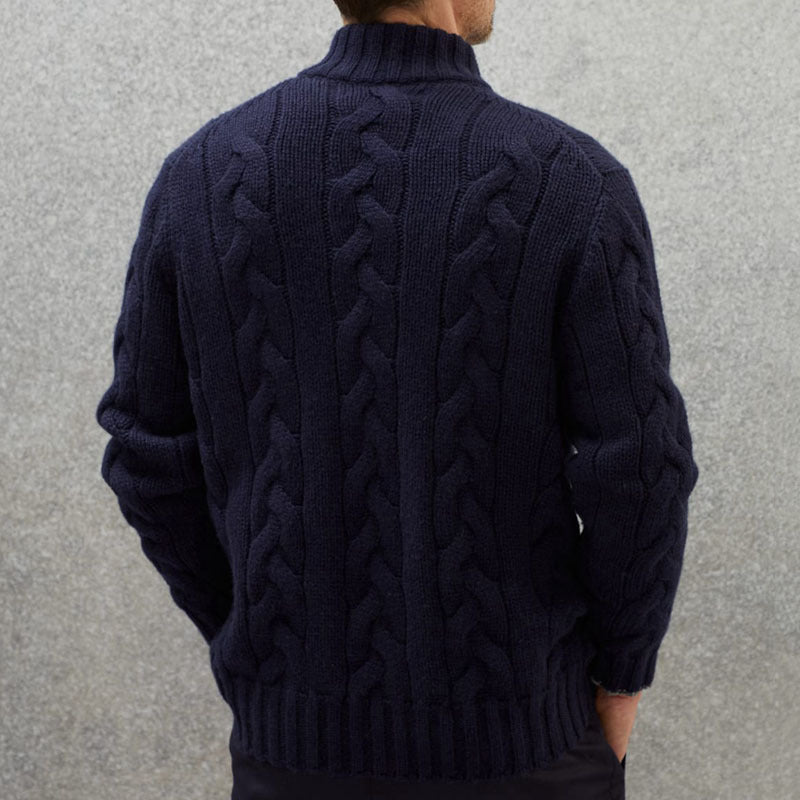 Marco | Men's Zip-Up Cable Knit Sweater Sutton James