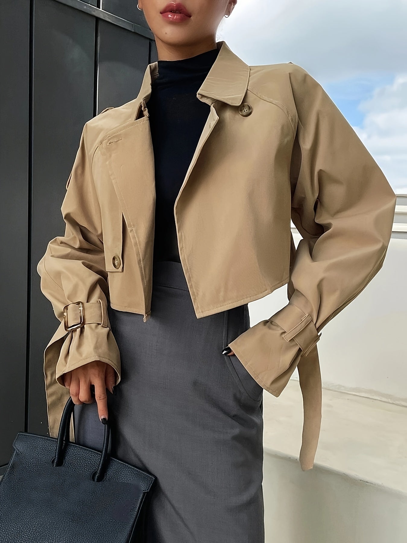 Women's Cropped Trench Coat - Elegant Sutton James