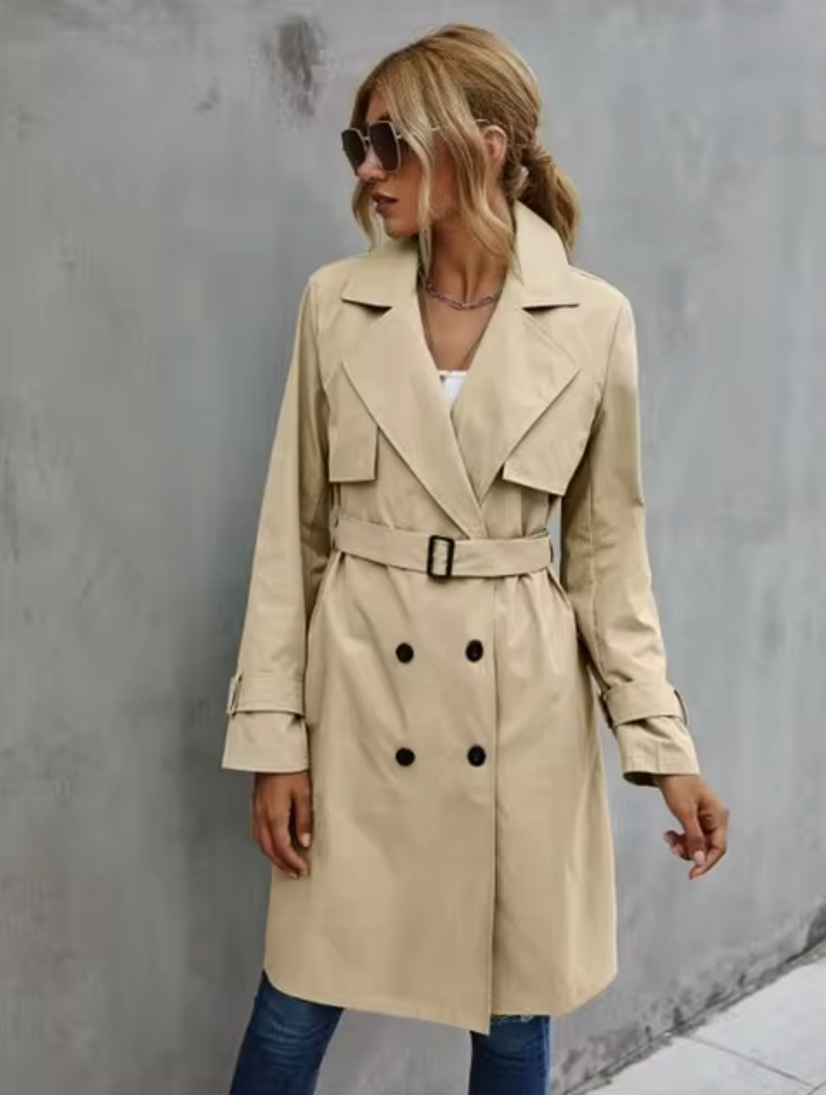 Women's Long Trench Coat - Stylish & Warm Sutton James